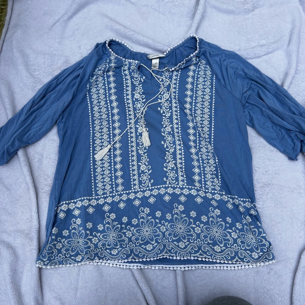 NWOT CJ Banks Wonens Blue Blouse Size 1X